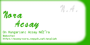 nora acsay business card